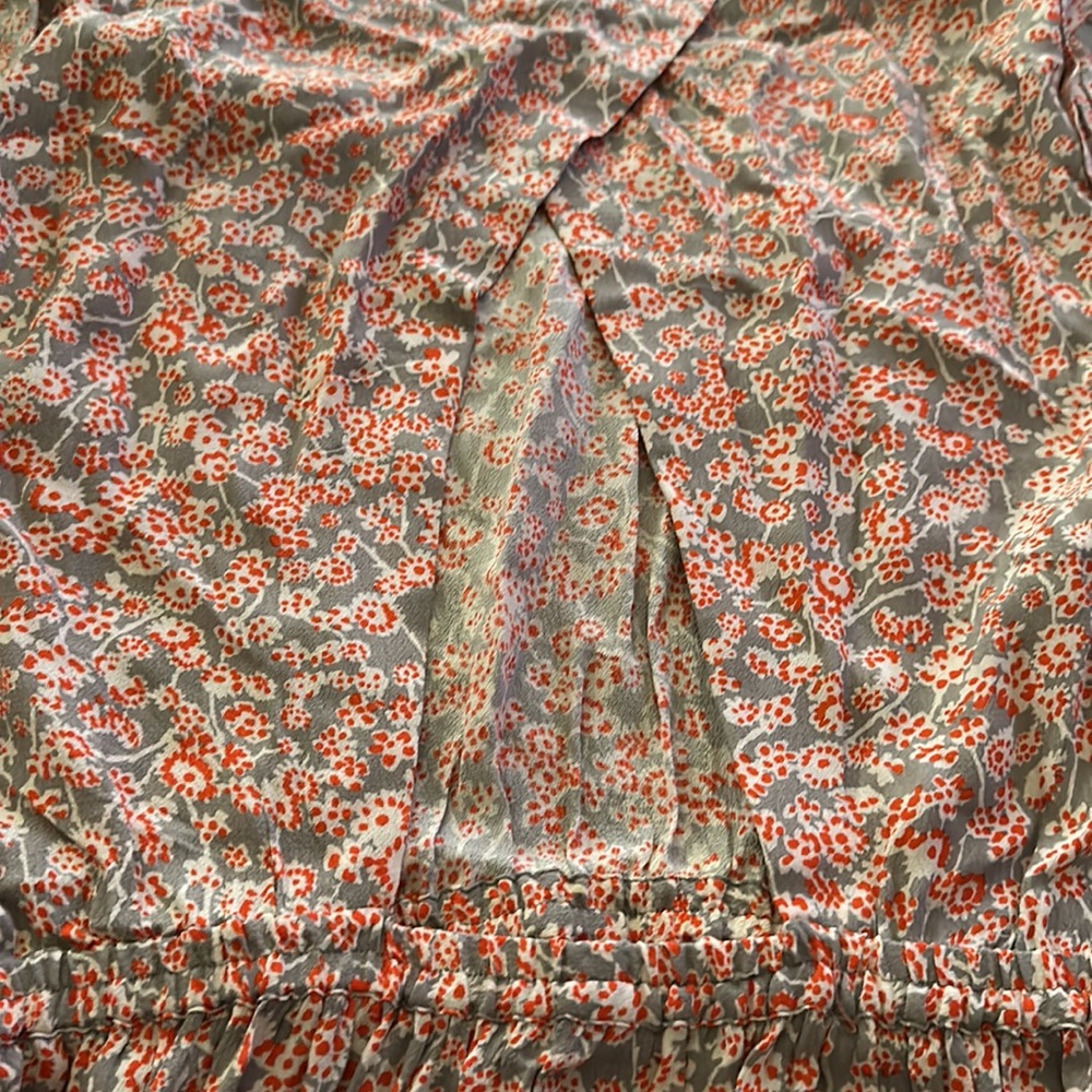 Rebecca Taylor Grey and Red Floral Open Back Dress❤️🤍❤️ - Picture 11 of 12